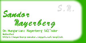 sandor mayerberg business card